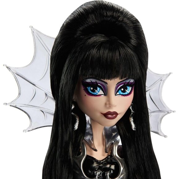 Monster High Elvira Mistress of the Dark Doll Black Dress & Batwing Cape -New! - Picture 5 of 7